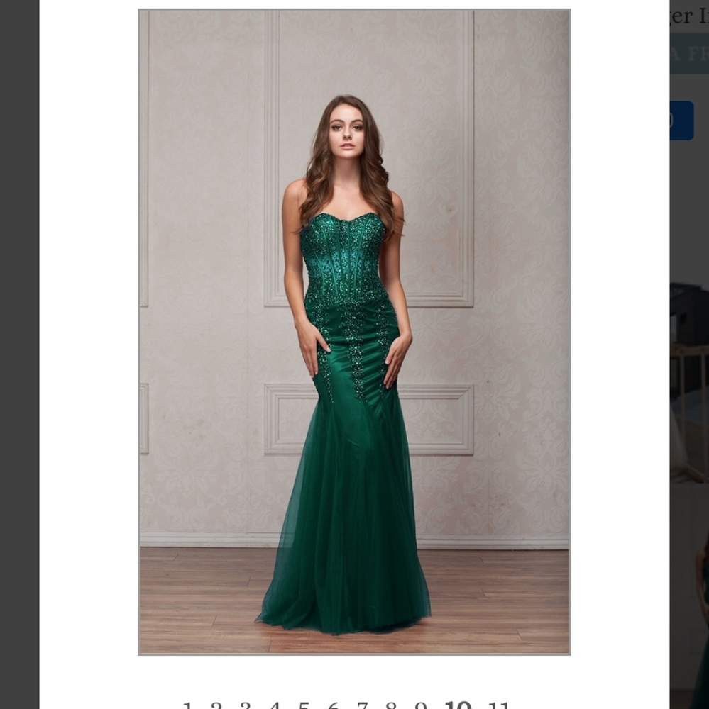 Amelia Couture Style 774 Emerald Green Prom Dress